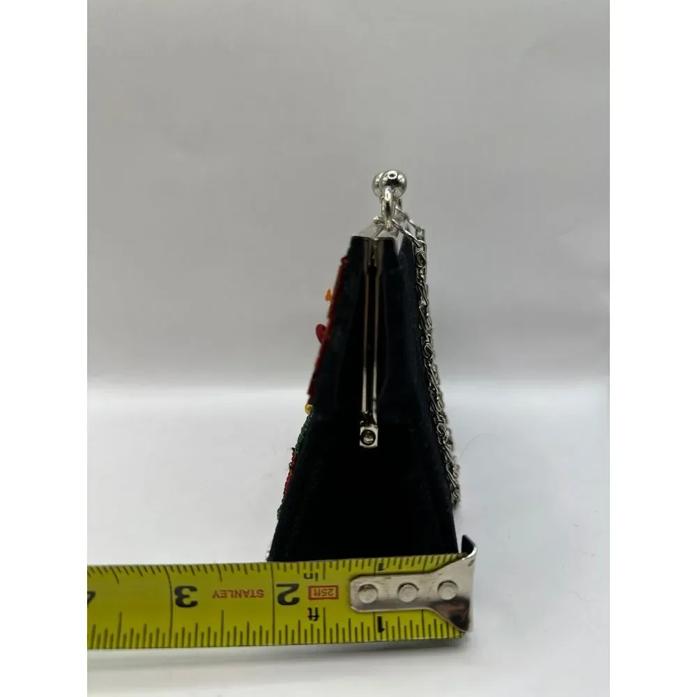 Little velvet and beads and sequins christmas kiss‎ lock purse